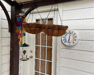 Hanging baskets, bird feeder, etc.