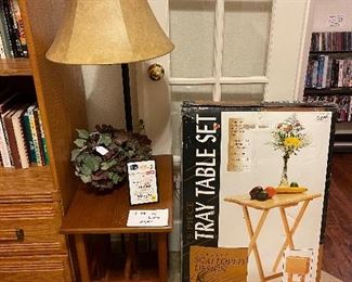 Table with Lamp, TV Trays