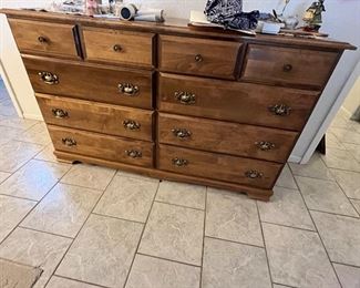 Dresser sold with night stands and headboard. No mattress 
