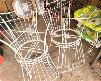 Vintage wire outdoor chairs