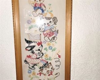 Handmade embroidered children's picture