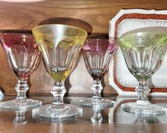 Clear to color cut crystal stemware