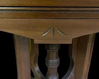 Antique Eastlake Marble-top Parlor Table w/Casters