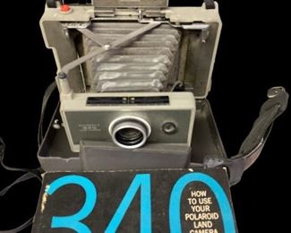 Vintage Polaroid Land Camera 340 w/Vintage Photography Items