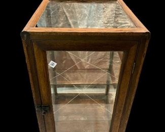 Antique Oak & Glass Display Case
