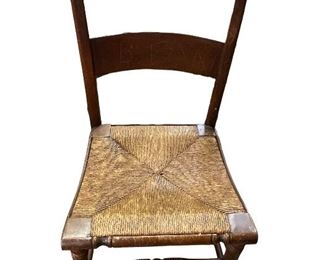 Antique Rattan Seat Chair 