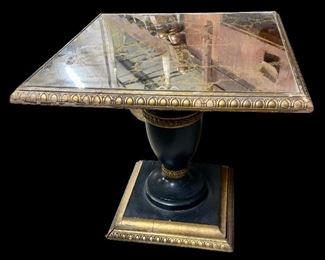 ANTIQUE MIRROR-TOP SIDE TABLE
