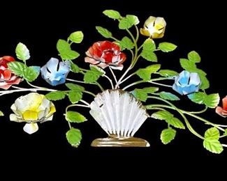 ANTIQUE PAINTED METAL WALL ART