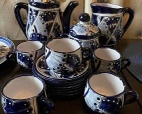 Talavera Blue and white Tea Set
