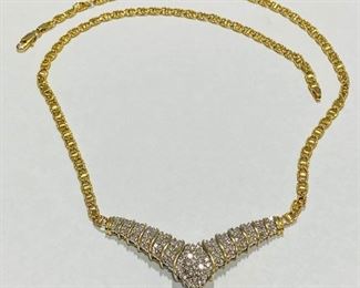 The 5 Carats Yellow Gold 28.7 Grams Diamond Necklace shown, and/or similar products are available for shipping or for browsing and purchase at Tysons Jewelry. The price is $2850.
Please text or call 7032689529 for inquiries, or visit Tysons Jewelry located at:
8373 Leesburg Pike #12, Vienna Virginia 22182
Additional pictures are available upon request, or more pictures can be viewed on the Facebook listing: https://www.facebook.com/marketplace/item/630584482052278/
We buy gold and precious metals at 95%. Please see our website to learn more about specific prices, our other products/services & additional ways to get in contact:
https://tysonsjewelry.net
Jewelry resizing, and repair services are available at the store. Inquiries regarding gold, silver, precious metals, coins, watches, diamonds, cars, and collectibles are welcome!