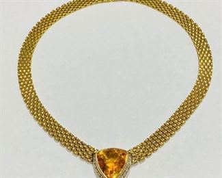 The 18K Yellow Gold 60.6 Grams Citrine Necklace shown, and/or similar products are available for shipping or for browsing and purchase at Tysons Jewelry. The price is $2700.

Please text or call 7032689529 for inquiries, or visit Tysons Jewelry located at:

8373 Leesburg Pike #12, Vienna Virginia 22182

Additional pictures are available upon request, or more pictures can be viewed on the Facebook listing: https://www.facebook.com/marketplace/item/603779138211139/

We buy gold and precious metals at 95%. Please see our website to learn more about specific prices, our other products/services & additional ways to get in contact:

https://tysonsjewelry.net

Jewelry resizing, and repair services are available at the store. Inquiries regarding gold, silver, precious metals, coins, watches, diamonds, cars, and collectibles are welcome!