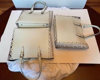 The Persaman New York Handbag With Tags 14 x 5 x 12 Inches shown, and/or similar products are available for shipping or for browsing and purchase at Tysons Jewelry. 3 handbags are available. The price for each is $65.

Please text or call 7032689529 for inquiries, or visit Tysons Jewelry located at:

8373 Leesburg Pike #12, Vienna Virginia 22182

Additional pictures are available upon request, or more pictures can be viewed on the Facebook listing: https://www.facebook.com/marketplace/item/1140631606596589/

We buy gold and precious metals at 95%. Please see our website to learn more about specific prices, our other products/services & additional ways to get in contact:

https://tysonsjewelry.net

Jewelry resizing, and repair services are available at the store. Inquiries regarding gold, silver, precious metals, coins, watches, diamonds, cars, and collectibles are welcome!