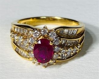 The 18K Yellow Gold 0.80 Carat Rubies 1.5 Carat Diamonds 7.8 Grams Size 6.5 Ring shown, and/or similar products are available for shipping or for browsing and purchase at Tysons Jewelry. The price is $1800.

Please text or call 7032689529 for inquiries, or visit Tysons Jewelry located at:

8373 Leesburg Pike #12, Vienna Virginia 22182

Additional pictures are available upon request.

We buy gold and precious metals at 95%. Please see our website to learn more about specific prices, our other products/services & additional ways to get in contact:

https://tysonsjewelry.net