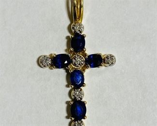 The 14K Yellow Gold 0.06 Carat Diamonds Sapphire 2 Grams Cross Pendant shown, and/or similar products are available for shipping or for browsing and purchase at Tysons Jewelry. The price is $190.

Please text or call 7032689529 for inquiries, or visit Tysons Jewelry located at:

8373 Leesburg Pike #12, Vienna Virginia 22182

Additional pictures are available upon request.

We buy gold and precious metals at 95%. Please see our website to learn more about specific prices, our other products/services & additional ways to get in contact:

https://tysonsjewelry.net

Jewelry resizing, and repair services are available at the store. Inquiries regarding gold, silver, precious metals, coins, watches, diamonds, cars, and collectibles are welcome!