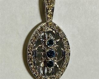 The 14K White Gold 0.23 Carat Diamonds 0.11 Carat Blue Diamonds 3.1 Grams Pendant shown, and/or similar products are available for shipping or for browsing and purchase at Tysons Jewelry. The price is $430.

Please text or call 7032689529 for inquiries, or visit Tysons Jewelry located at:

8373 Leesburg Pike #12, Vienna Virginia 22182

Additional pictures are available upon request.

We buy gold and precious metals at 95%. Please see our website to learn more about specific prices, our other products/services & additional ways to get in contact:

https://tysonsjewelry.net

Jewelry resizing, and repair services are available at the store. Inquiries regarding gold, silver, precious metals, coins, watches, diamonds, cars, and collectibles are welcome!