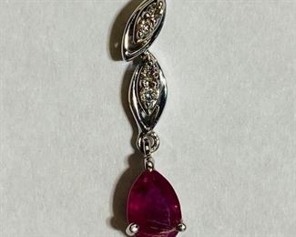 The 14K White Gold Ruby Diamond 0.6 Grams Pendant shown, and/or similar products are available for shipping or for browsing and purchase at Tysons Jewelry. The price is $100.

Please text or call 7032689529 for inquiries, or visit Tysons Jewelry located at:

8373 Leesburg Pike #12, Vienna Virginia 22182

Additional pictures are available upon request.

We buy gold and precious metals at 95%. Please see our website to learn more about specific prices, our other products/services & additional ways to get in contact:

https://tysonsjewelry.net

Jewelry resizing, and repair services are available at the store. Inquiries regarding gold, silver, precious metals, coins, watches, diamonds, cars, and collectibles are welcome!