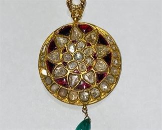 The 22K Yellow Gold Rose Cut Diamonds Rubies 17 Grams 138 x 212 Pendant shown, and/or similar products are available for shipping or for browsing and purchase at Tysons Jewelry. The price is $1240.

Please text or call 7032689529 for inquiries, or visit Tysons Jewelry located at:

8373 Leesburg Pike #12, Vienna Virginia 22182

Additional pictures are available upon request.

We buy gold and precious metals at 95%. Please see our website to learn more about specific prices, our other products/services & additional ways to get in contact:

https://tysonsjewelry.net

Jewelry resizing, and repair services are available at the store. Inquiries regarding gold, silver, precious metals, coins, watches, diamonds, cars, and collectibles are welcome!