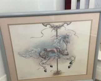 Carousel Horse, Framed and Matted