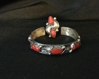 Dan Simplicio Coral Star Leaf Bracelet and Ring