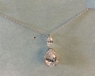 Elegant Sterling Silver Teardrop Necklace