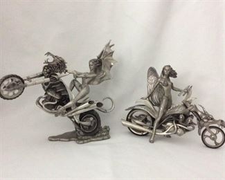 Fantasy Artist Julie Bell, 2 Unique Pewter Pieces, Angel Demon and Passion Burns
