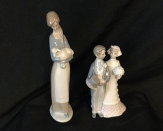 Lladro Bride and Groom, Woman Holding Goat