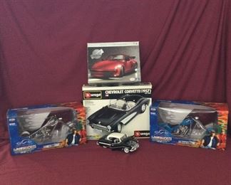 Vintage Harley, Corvette, and Porsche