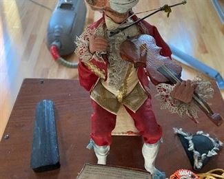 Monkey atomaton from France has original wooden crate the it was shipped in. It is " as found"" condition