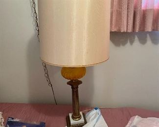 . . . a retro table lamp and vintage Barbie doll 