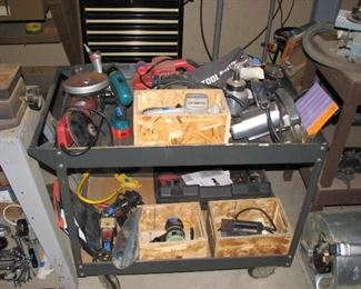 tool cart with various tools