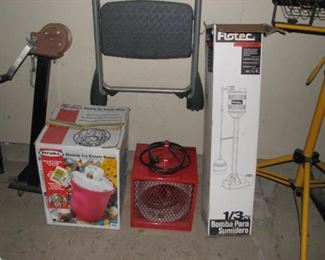 Ice cream maker, 220 volt heater, new sump pump