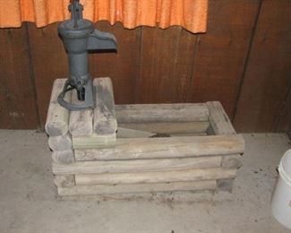 Hand pump yard decor