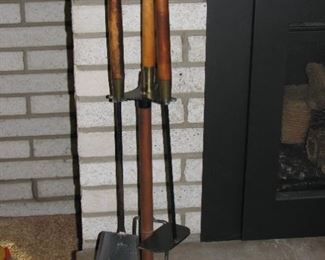 Mid century fireplace tools