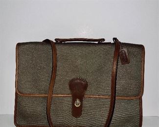 Vintage Coach canvas and leather briefcase