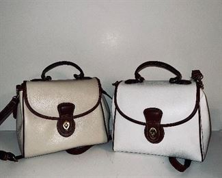 Vintage Coach Monticello purses:  cream/tan; white/tan NIB/NWT