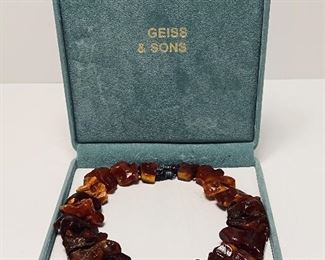 Rough Amber stone necklace
