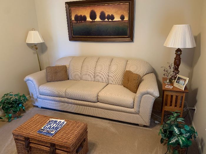 Lazy Boy sofa & lamps still available. Side table sold.