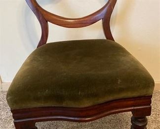 Antique 19th Century English Victorian Balloon Back Library Chair.