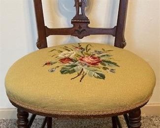 Antique 19th Century Tapestry Chair.