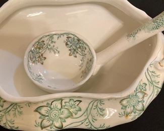 Claremont Royal Semi Porcelain Gravy Boat and Ladle.