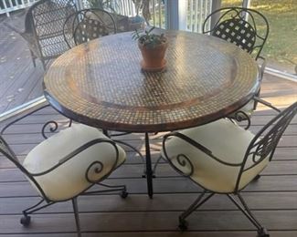 mosaic topped outdoor table and chairs 