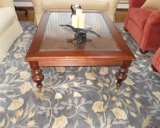 Rugs ~ Ethan Allen Glass Top Coffee Table