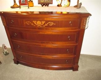 Antique Edwardian Inlaid English Demilune Cabinet Commode 