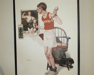 Norman Rockwell "Champ" Framed Art 