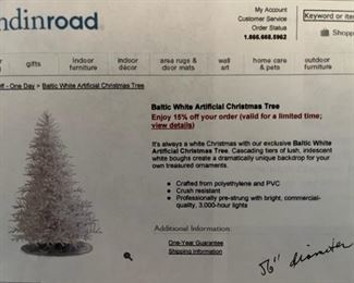 Grandin Road Baltic White Artificial Christmas Tree