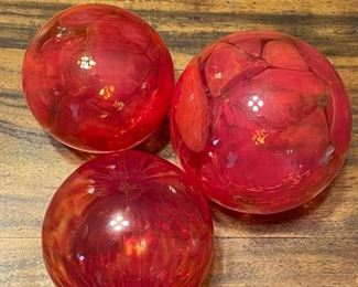 Handblown stunning art glass ornaments