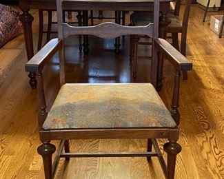 Antique chairs, one captains 5 regular 