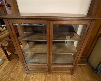 Beautiful period piece bookshelf with original key and it locks! 