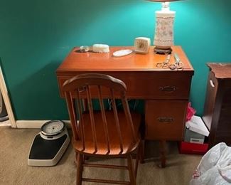 Sewing table and chair