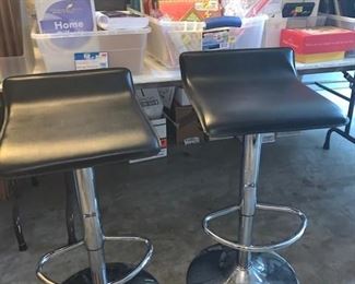Chrome Black Vinyl Barstools